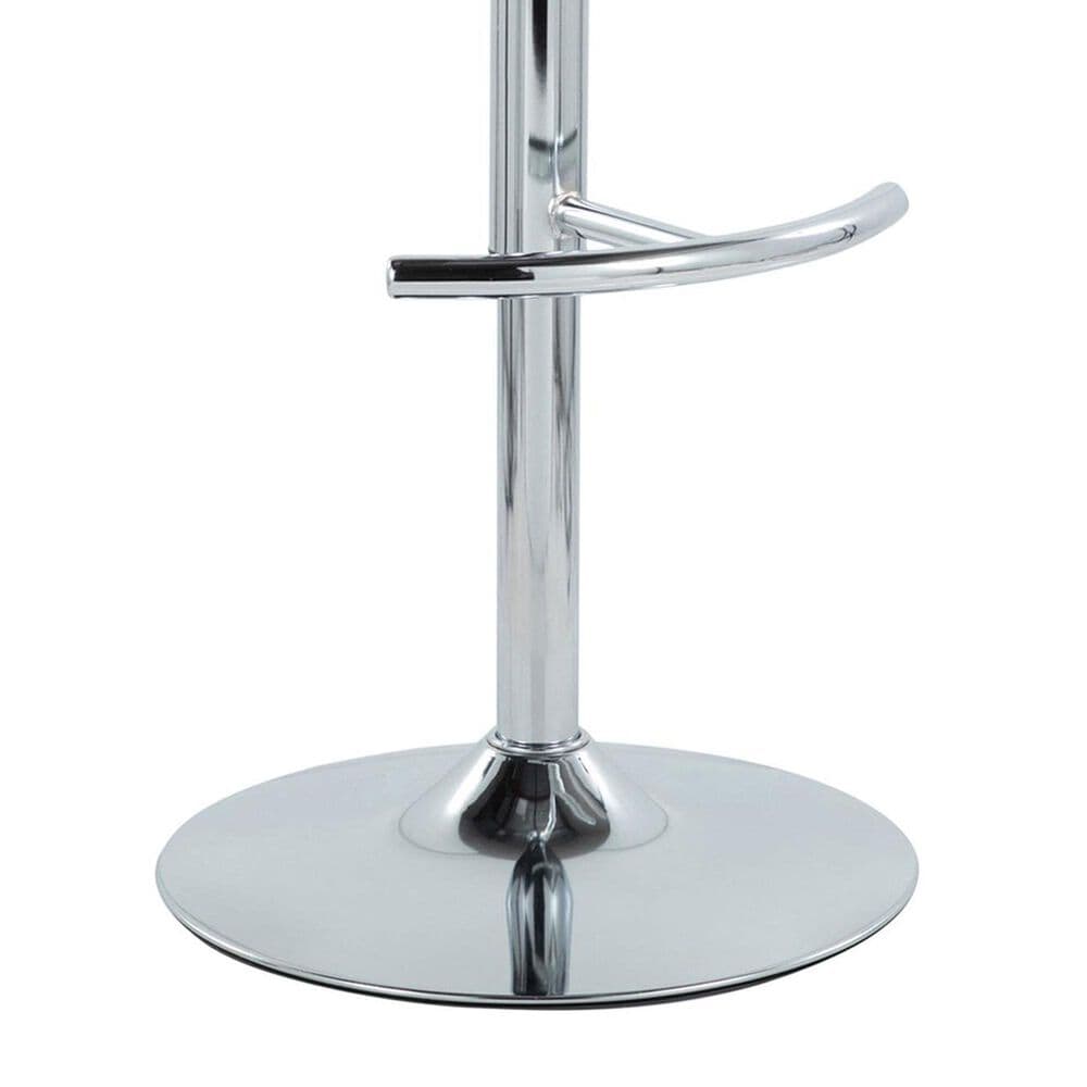LumiSource Renee Adjustable Swivel Bar Stool with White Faux Leather Upholstery in Chrome (Set of 2), , large