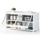 HOMLUX 3-Tier Storage Cabinet with Adjustable Shelves in White, , large