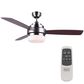 Black+Decker 52" 3-Blade Standard Ceiling Fan with Light and Remote Control in Brushed Nickle and Mahogany, , large