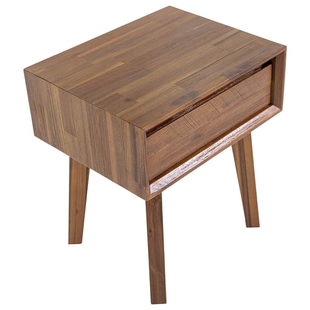 LH Imports Gia 1-Drawer Nightstand in Warm Pecan, , large