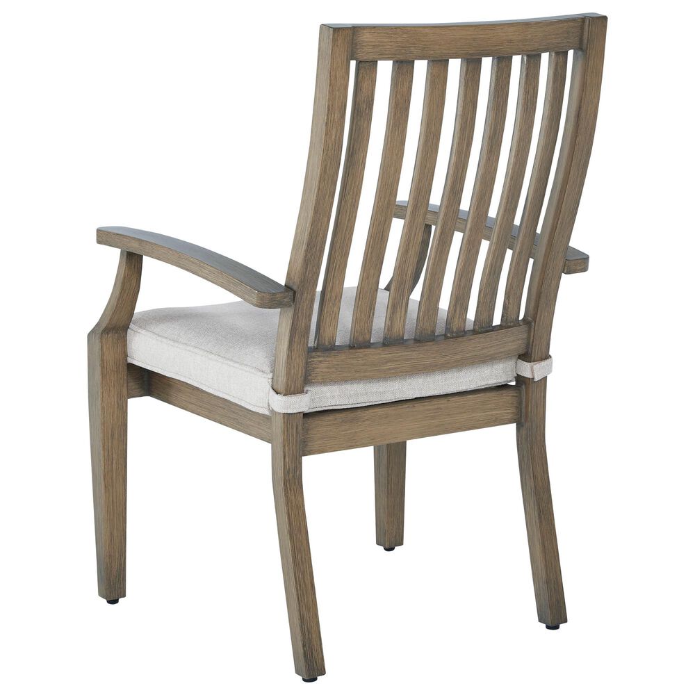 Ashley Rainier Ranch 7-Piece Patio Rectangular Dining Set in Brown and Beige, , large