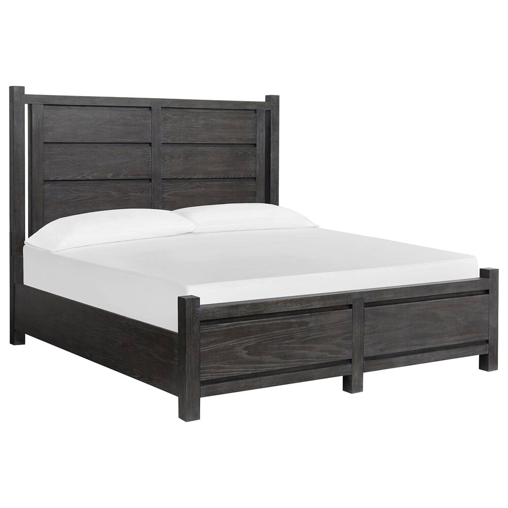 Nicolette Home Plum Creek 4 Piece King Panel Bedroom Set in Ravenwood Black, , large