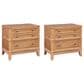Hearth and Haven 3-Drawer Nightstand with Felt-Lined Hidden Space in Natural (Set of 2), , large