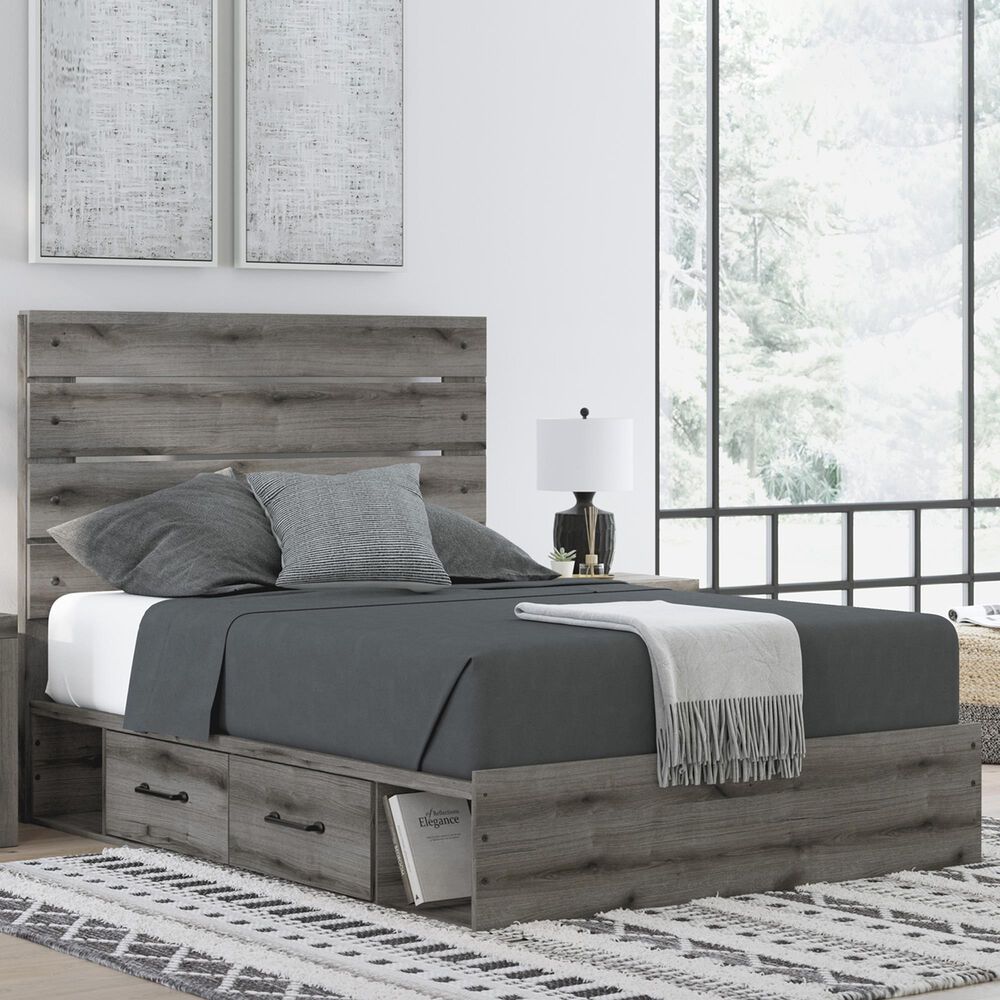 Ashley Graystorm Queen Panel Storage Bed in Brown Gray, , large