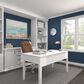 Maple and Jade 17" Wall Clock in Distressed White and Blue, , large