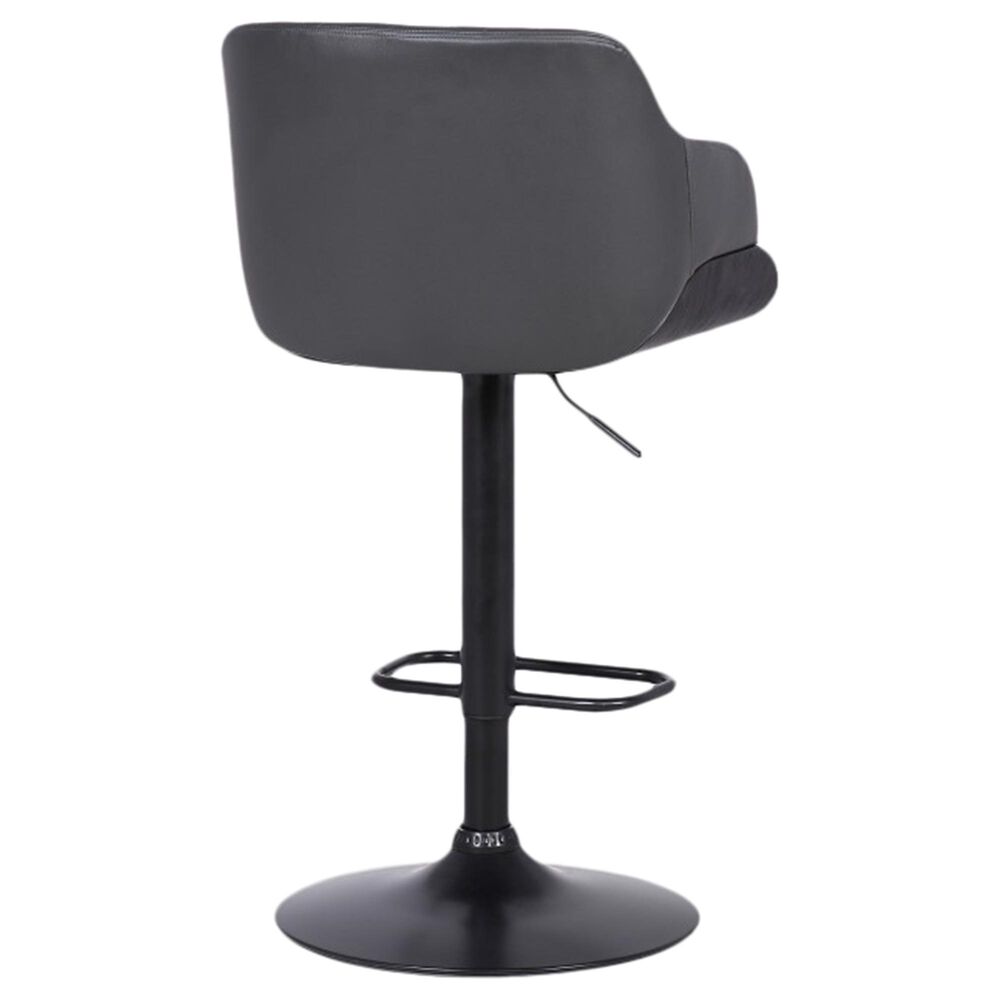 Blue River Toby Adjustable Height Bar Stool in Grey Faux Leather and Black, , large