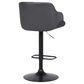 Blue River Toby Adjustable Height Bar Stool in Grey Faux Leather and Black, , large