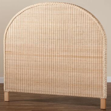 Baxton Studio Lanica Japandi King Standalone Headboard in Pale Brown, , large