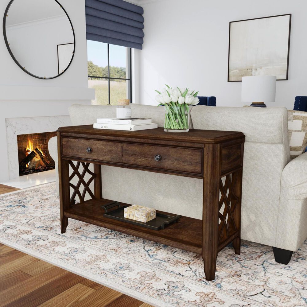Mayberry Hill Phillipe 2-Drawer Sofa Table in Cherry, , large