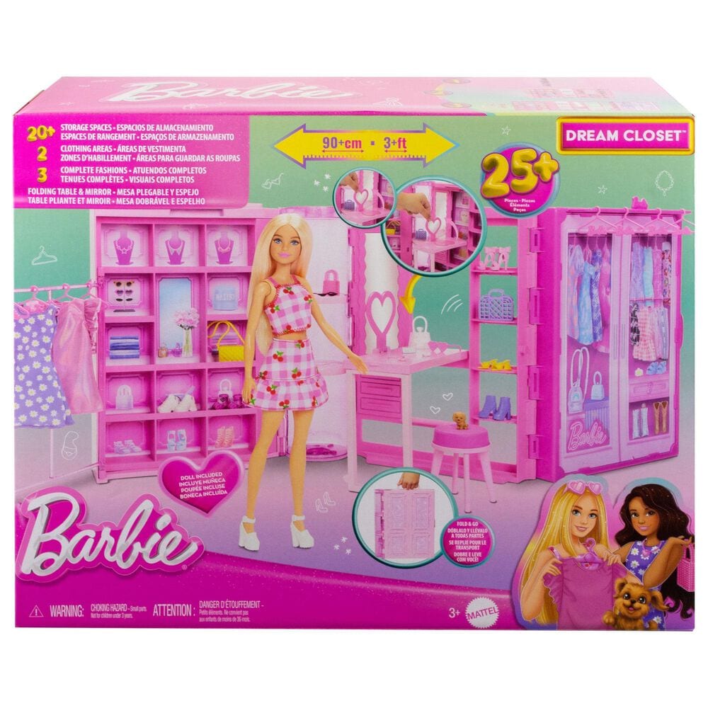 Barbie Doll Dream Closet Playset and Accessories in Pink, , large