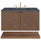 James Martin Vanities Marcello 36" Single Bathroom Vanity in Chestnut with 3 cm Charcoal Soapstone Quartz Top and Rectangular Sink, , large