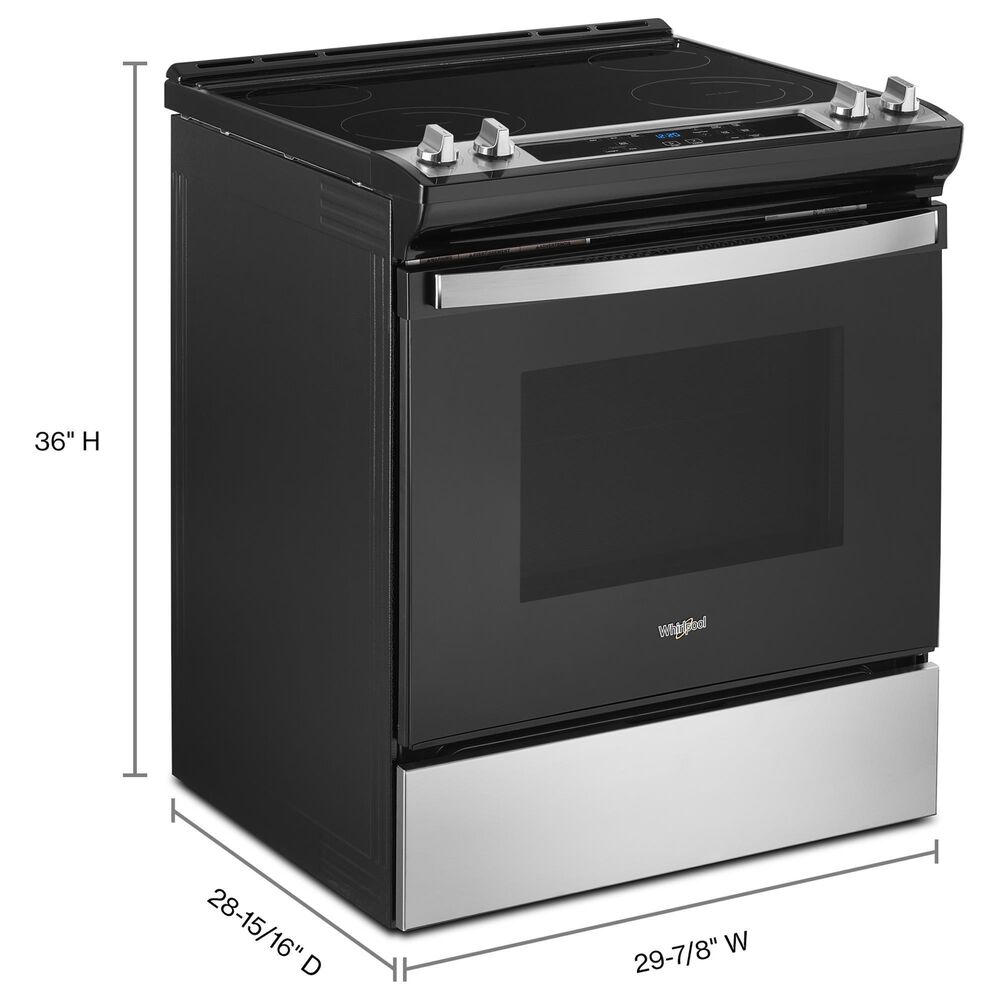 Whirlpool 4.8 Cu. Ft. Electric Range with Frozen Bake in Stainless Steel, , large