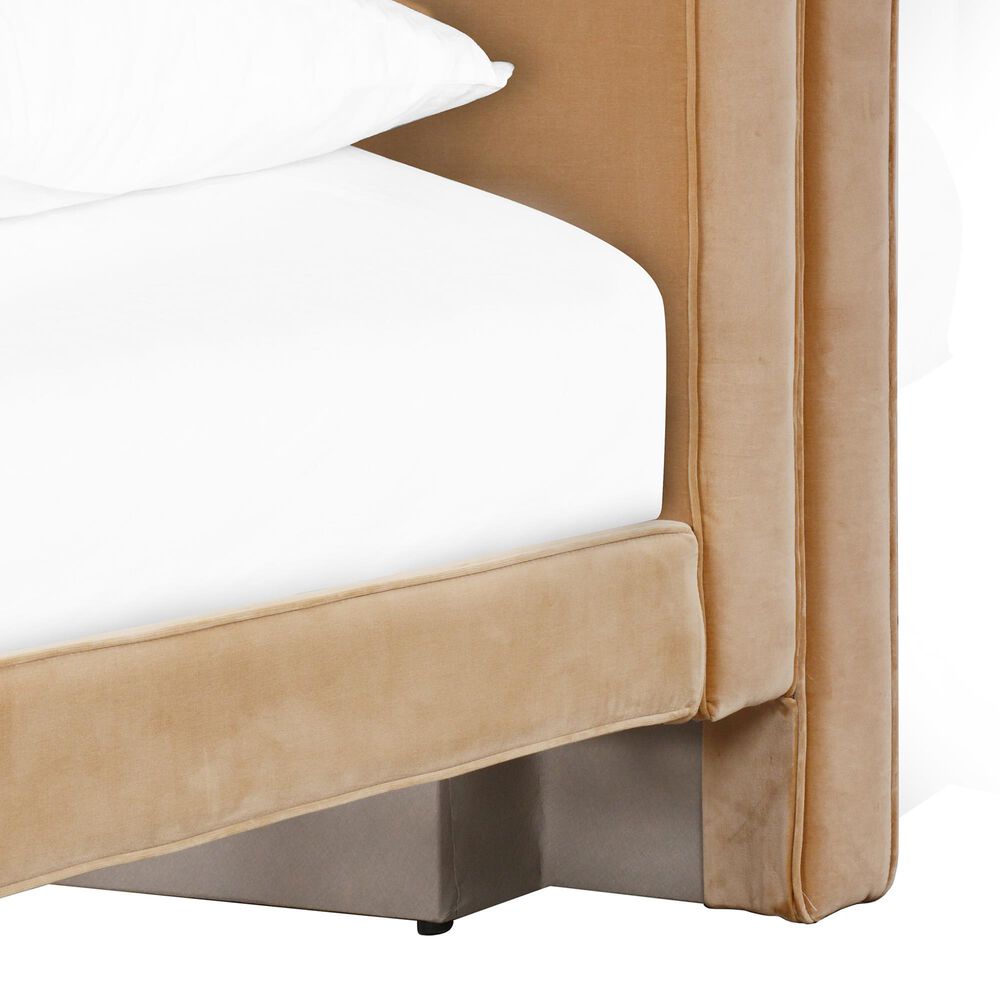 Four Hands Mitchell Upholstered Platform Queen Bed in Surrey Camel, , large