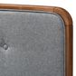 Baxton Studio Palina Full Headboard with Dark Grey Upholstered in Walnut Brown, , large