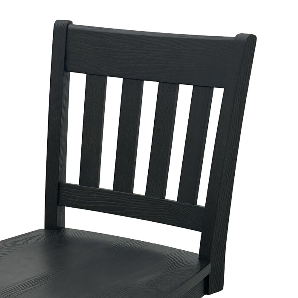 Hawthorne Furniture Solid Wood Slat Back Counter Stool in Black, , large
