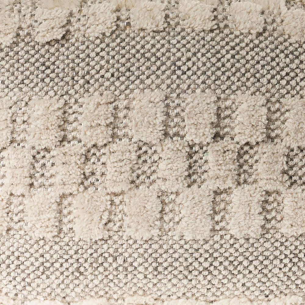 LR Home 18" Square Checkered Pouf in Black and Natural, , large