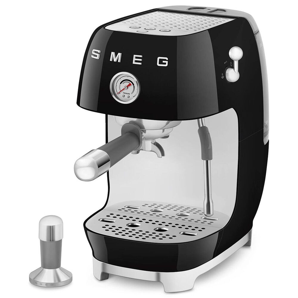 SMEG Retro Style 47 Oz Espresso and Cold Brew Coffee Machine in Matte Black, , large