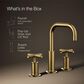 Kohler Purist Widespread Bathroom Sink Faucet with Cross Handles and High Gooseneck Spout in Vibrant Brushed Moderne Brass, , large