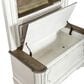 Belle Furnishings Magnolia Manor Hall Tree in Antique White and Weathered Brown, , large