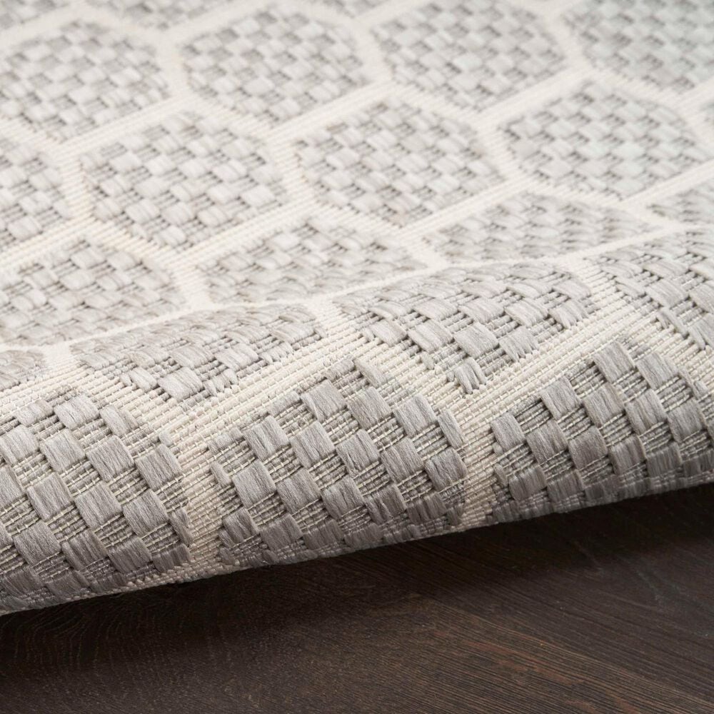 Nourison Twist Reversible 2&#39;2&quot; x 8&#39; Grey Indoor/Outdoor Runner, , large