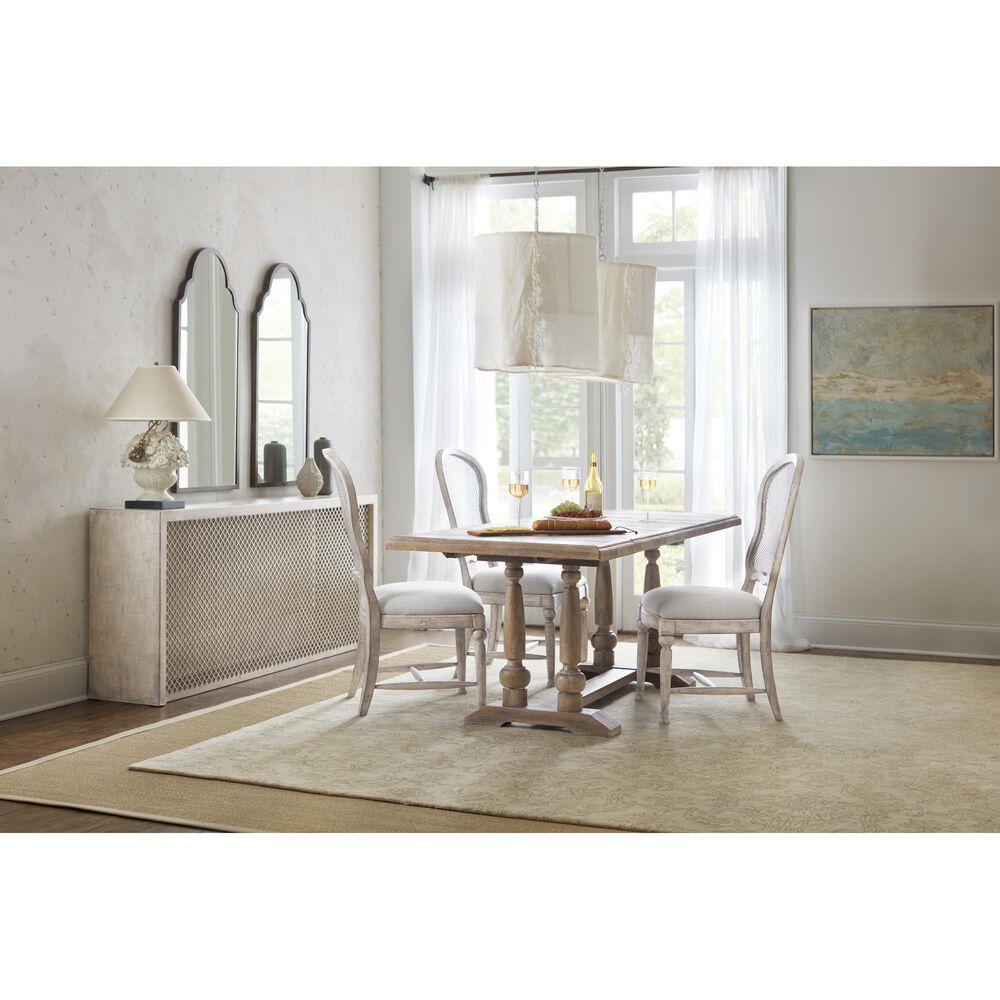 Hooker Furniture Boheme Gaston Metal Back Side Chair with Grey Cushion in Mercantile White &#40;Set of 2&#41;, , large