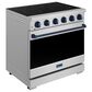Thor Kitchen Gordon Ramsay 6 Cu. Ft. Professional Freestanding Electric Range with Blue Handle Kit in Stainless Steel, , large