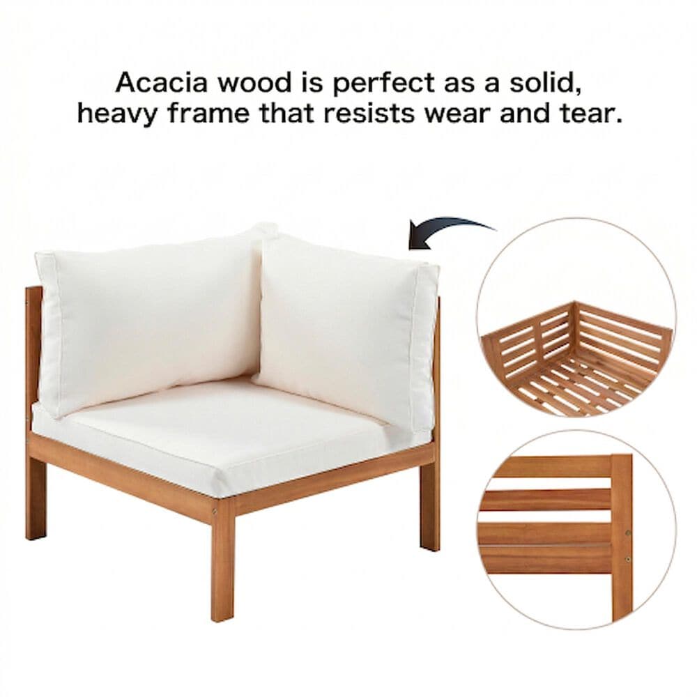 Hearth and Haven 4-Piece Outdoor Sectional Set in Beige, , large