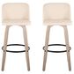 LumiSource Toriano Swivel Bar Stool with Cream Faux Leather Upholstery in Whitewashed and Black (Set of 2), , large