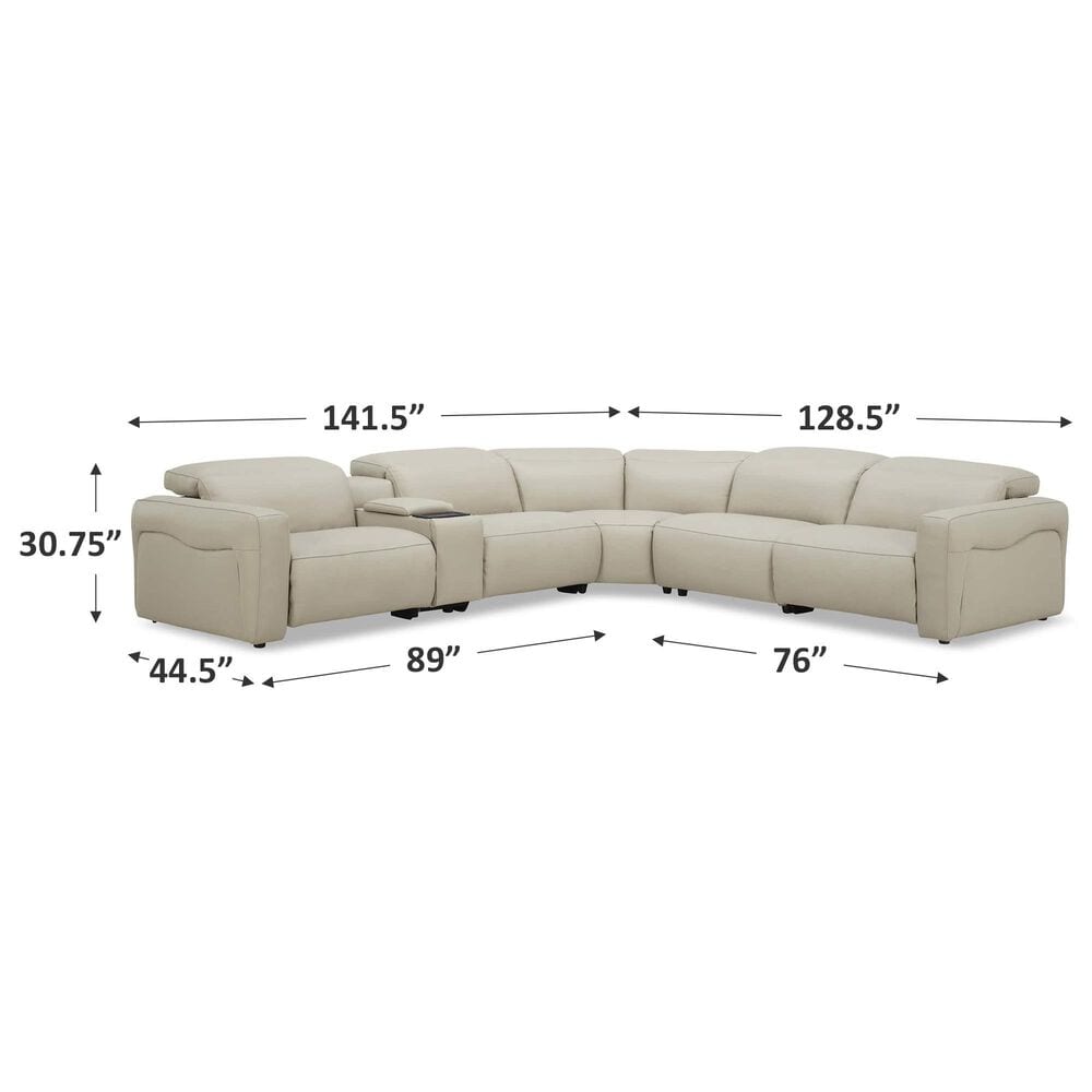 Interlochen 6-Piece Leather Power Reclining Sectional in Azure Odyssey, , large