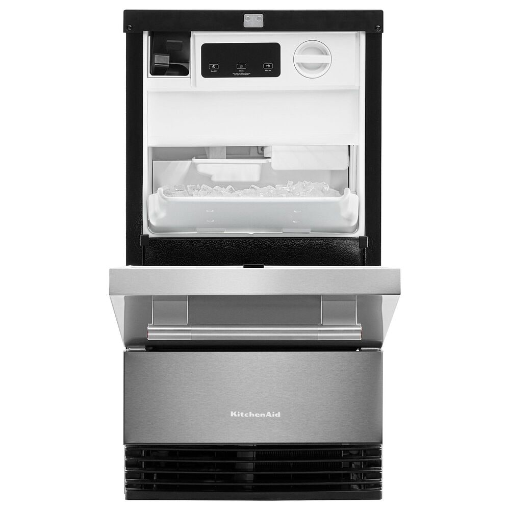 KitchenAid 18&quot; Automatic Ice Maker with Drain Pump in PrintShield Stainless, , large