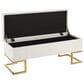 Lumisource Midas Storage Bench with White Velvet Cushion in Gold, , large