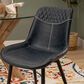 Linon Home Decor Edler Side Chair with Blue Upholstery in Black (Set of 2), , large
