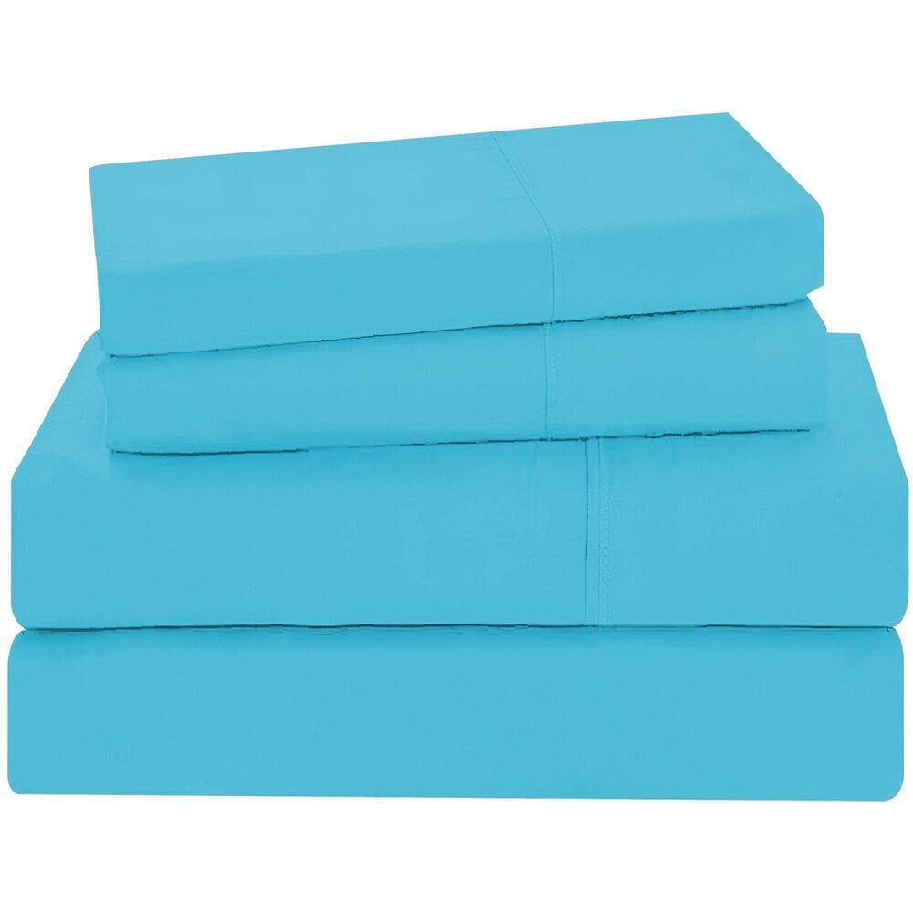 Trade Linker 3-Piece Twin/Twin XL Microfiber Sheet Set in Aqua Blue, , large