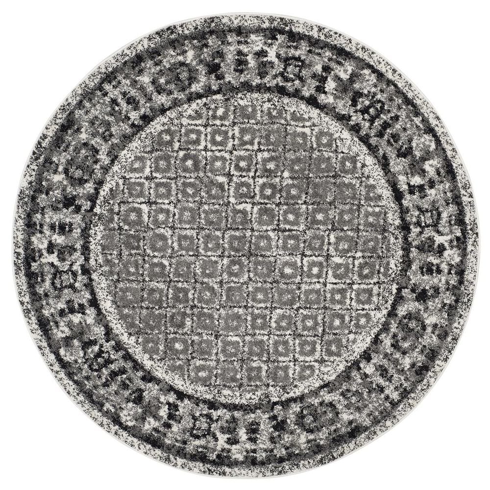 Safavieh Adirondack ADR110B-4R 4" x 4" Ivory/Silver Round Rug, , large