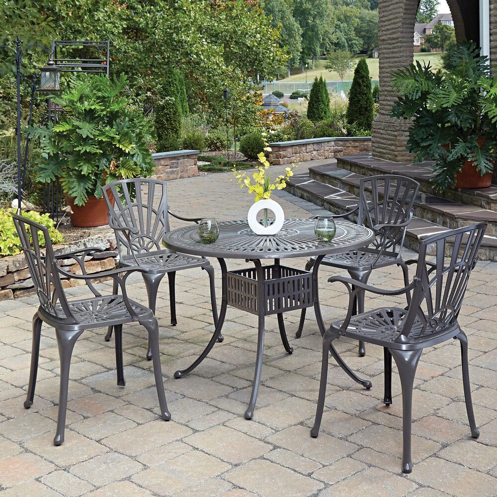 Homestyles Grenada 5-Piece 42 in Dining Set without Cushions in Taupe, , large