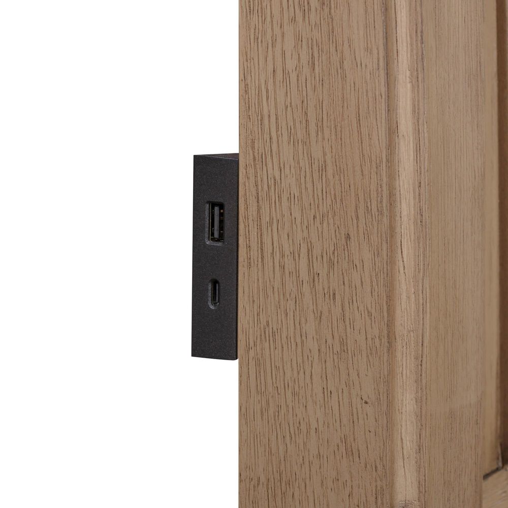 Riva Ridge Oxford California King Sleigh Bed in Tan with USB Ports, , large