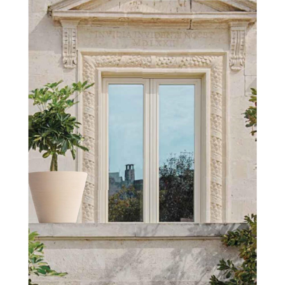 Alfresco Home Shabby Round Patio Planter in Pearl White, , large