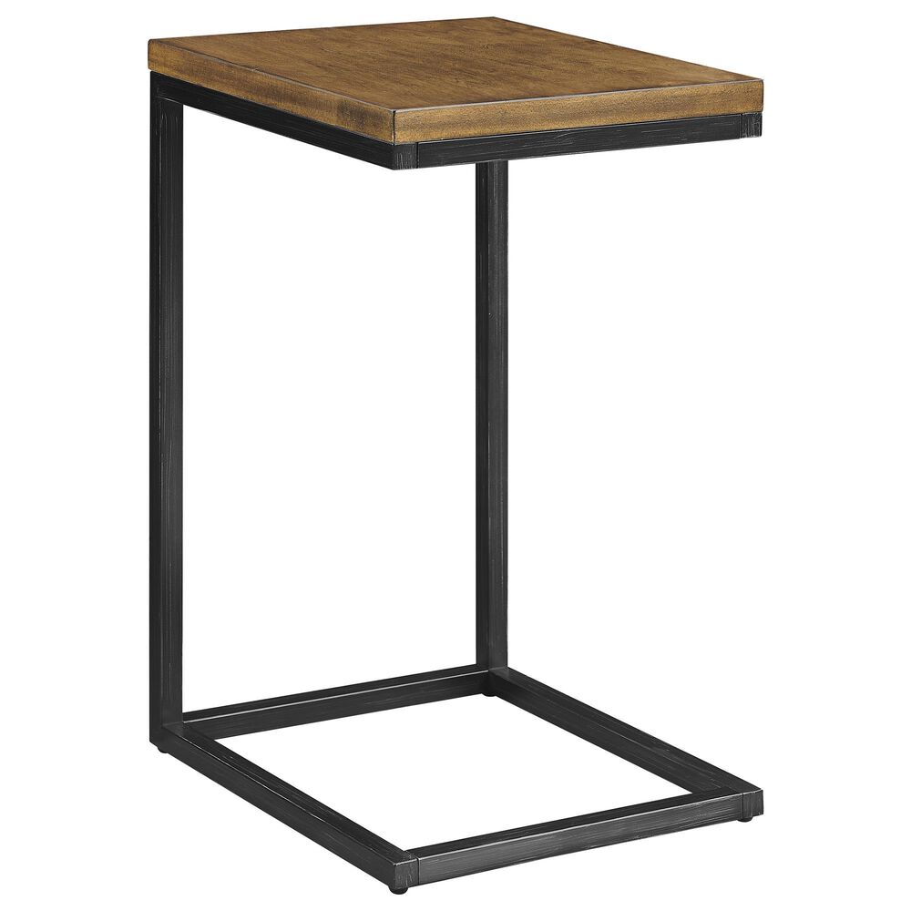 Linon Home Decor Braniff C-Table in Dark Grey and Black, , large