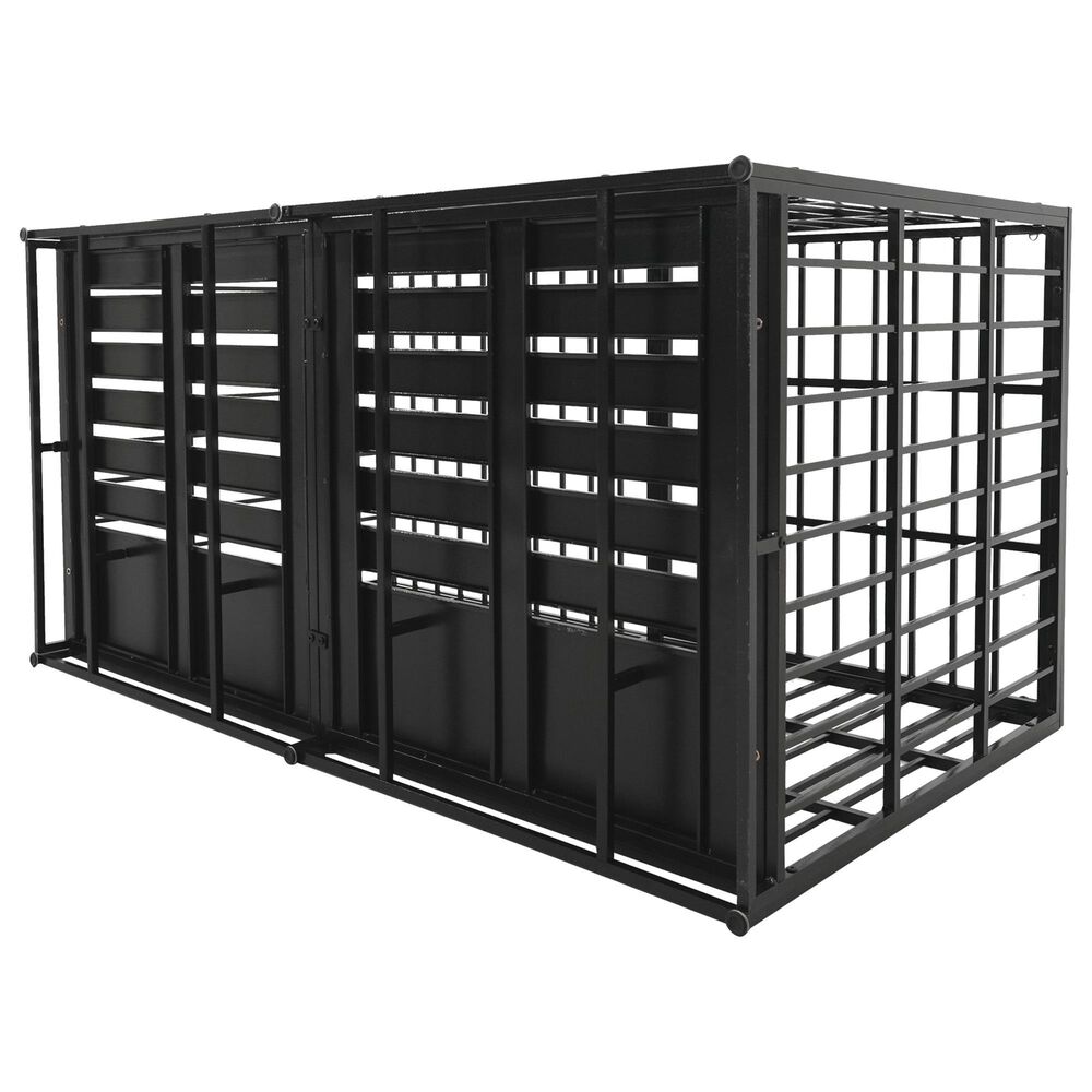 HOMLUX 61" Extra Large Heavy Duty Metal Dog Crate for Large Dogs in Black, , large