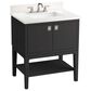 Kohler Seagrove 30" Single Bathroom Vanity in Ferrous Grey with 3 cm White Quartz Top and Rectangular Sink, , large