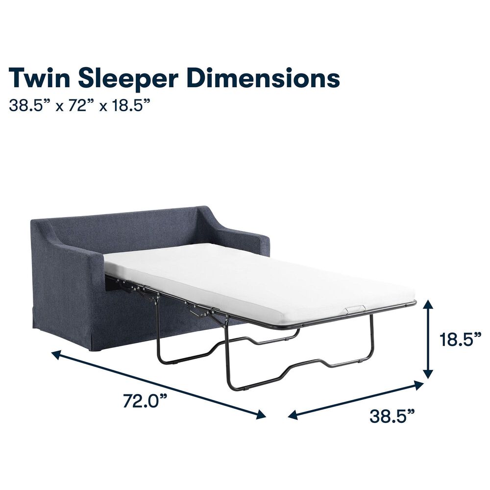 Lifestyle Solutions Harper Twin Convertible Sleeper Loveseat in Navy, , large