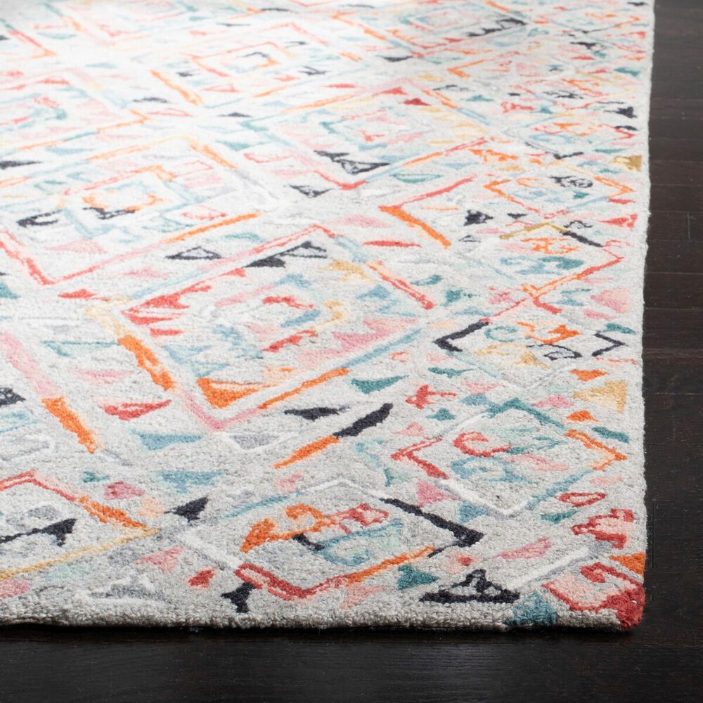 Safavieh Micro-Loop 2&#39;3&quot; x 7&#39; Gray and Pink Runner, , large