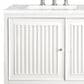 James Martin Vanities Athens 60" Double Bathroom Vanity in Glossy White with 3 cm Eternal Jasmine Pearl Quartz Top and Rectangular Sinks, , large