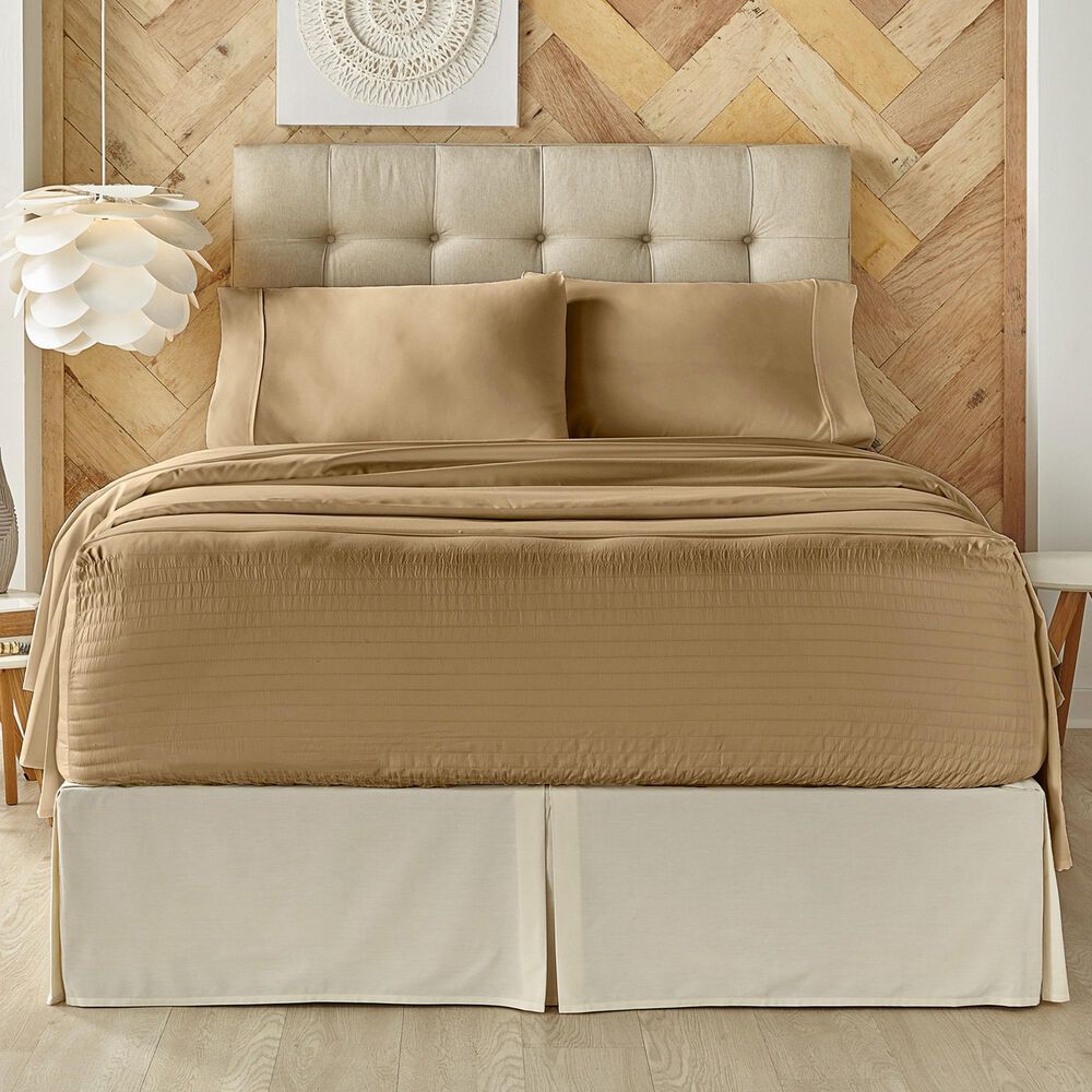 J. Queen New York Royal Fit 4-Piece Full Sheet Set in Tan, , large