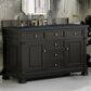 James Martin Vanities Brookfield 60" Single Bathroom Vanity in Black Onyx with 3 cm Charcoal Soapstone Quartz Top and Rectangular Sink, , large