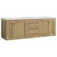 James Martin Vanities Laurent 72" Double Bathroom Vanity in Light Natural Oak with 3 cm Arctic Fall Solid Surface Top and Rectangular Sinks, , large