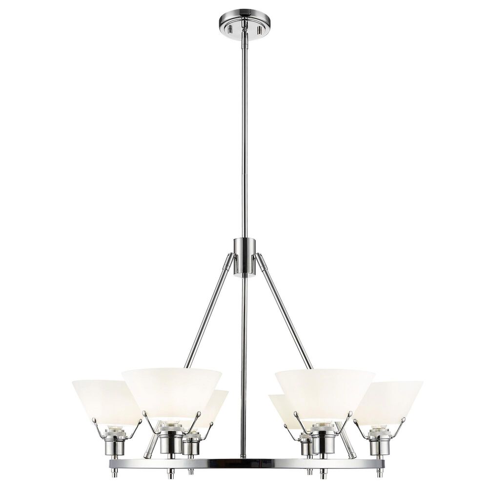 Golden Lighting Orwell 6-Light Chandelier with Opal Glass Shade in Chrome, , large