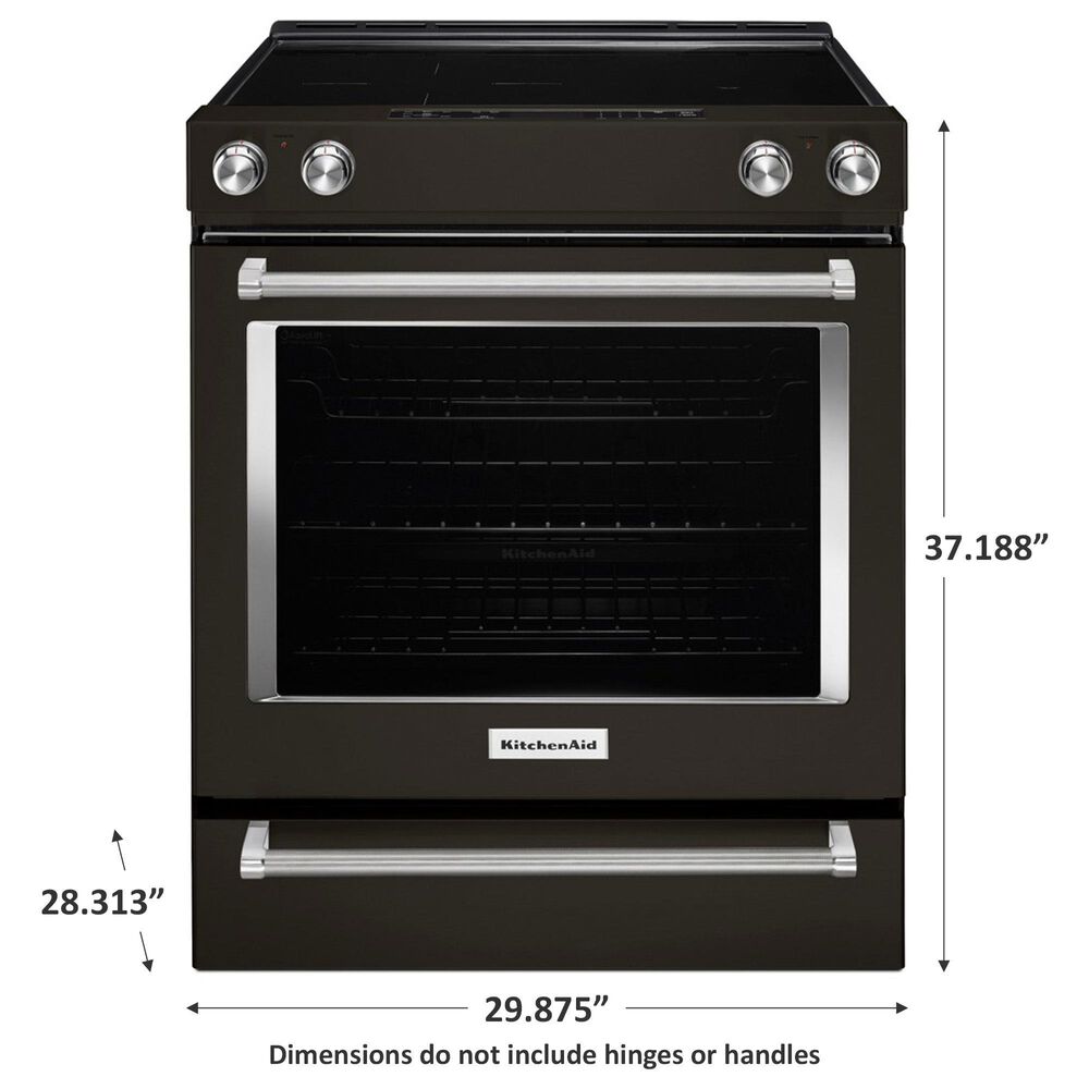 KitchenAid 30&quot; Electric Slide-In Convection Range in Black Stainless, , large