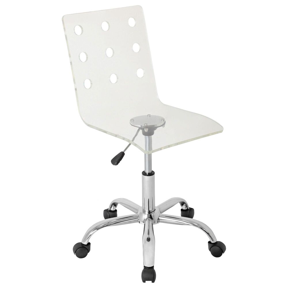 Lumisource Swiss Adjustable Swivel Office Chair in Clear/Chrome, , large