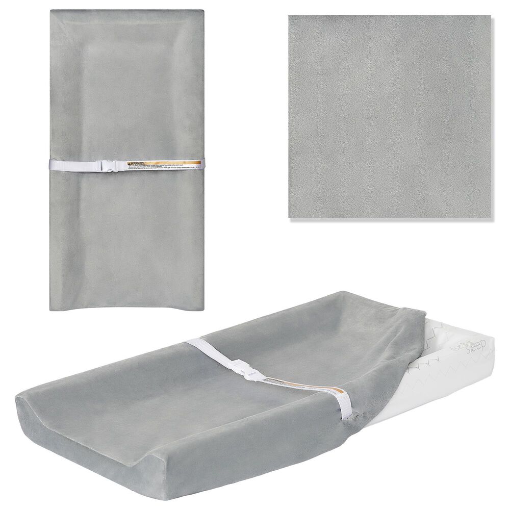 Evolur 3-Sided Changing Pad with 2 Covers in White, , large